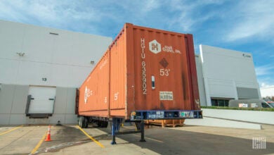 A Hub Group container at a Prologis facility