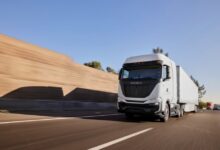 a Nikola truck on a highway