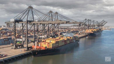 Container ships at the Port of Houston