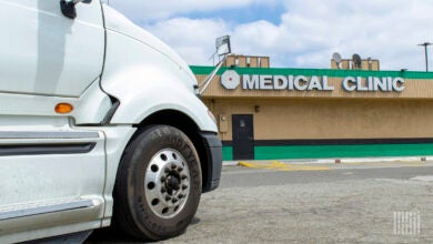 Truck at drug test facility