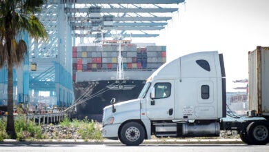 Truck outside Port of Los Angeles