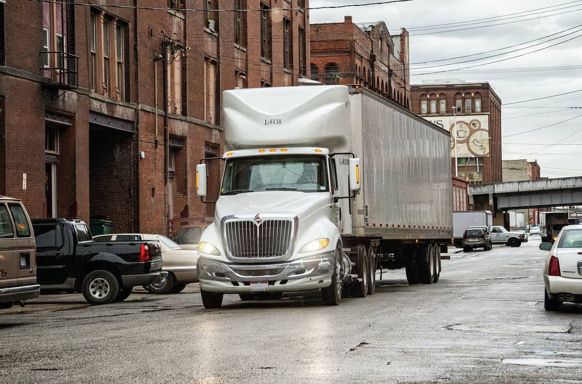 JJ Keller truck in city