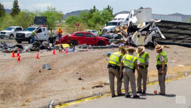 truck crash on the highway