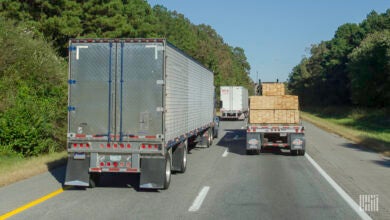 Trucks on the highway