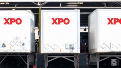 XPO trailers loading at a terminal in Houston