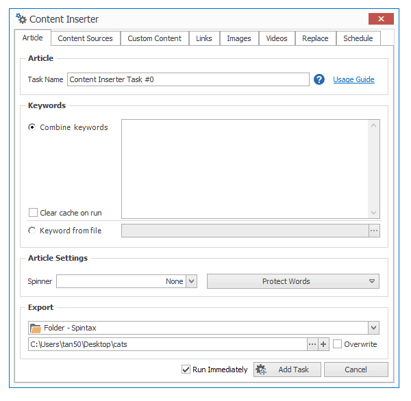 content inserter window